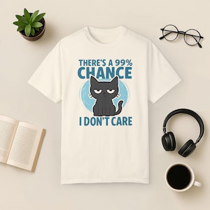 Maglietta Grumpy Cat: Maglietta Sarcastica Introversa - Colori Comfort Ivory