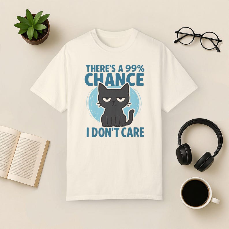 Maglietta Grumpy Cat: Maglietta Sarcastica Introversa - Colori Comfort Ivory