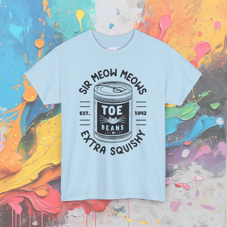 Sir Meow Meows Zeh Bohnen T-Shirt: Vintage Katzenliebhaber Tee Light Blue