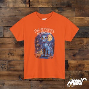 Koszulka unisex Fur-Kenstein's Meowster Halloween Cat, upiorny wzór Frankenstein Cat zdjęcie 4