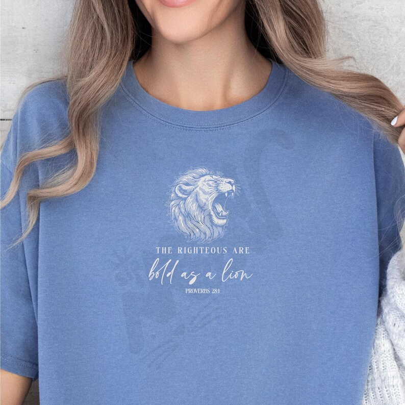 Bold as a Lion Shirt: Comfort Colors Christian Graphic Tee image 1