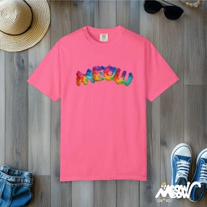 Regenbogen Meow Katzen-T-Shirt: Komfort Farben Stolz T-Shirt Crunchberry