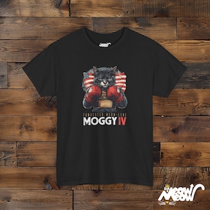Camiseta divertida de gato boxeador: camiseta parodia de Moggy IV Black