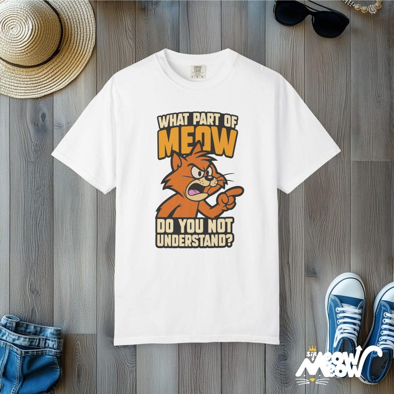 Camiseta Comfort Colors de gato enojado: un regalo divertido para los amantes de los gatos White