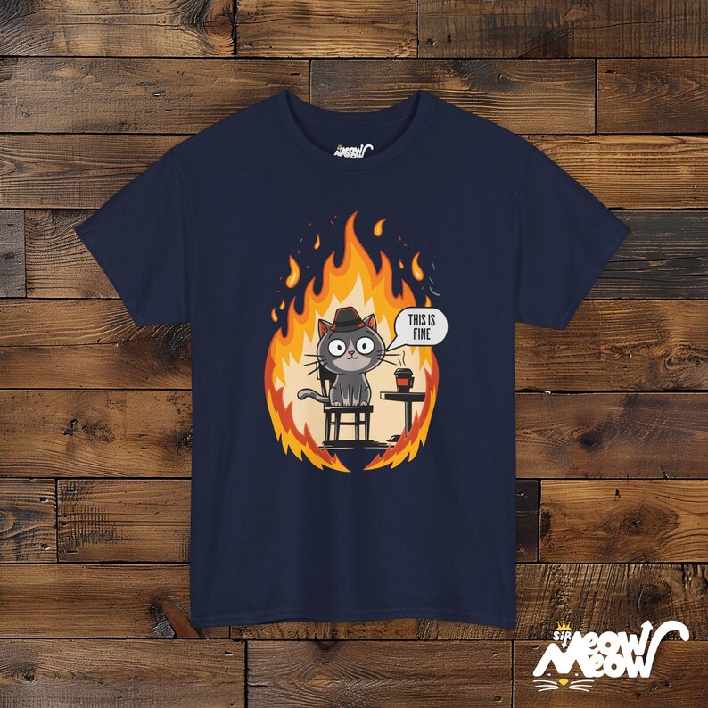 T-shirt grappige kattenmeme: dit is prima afbeelding 4