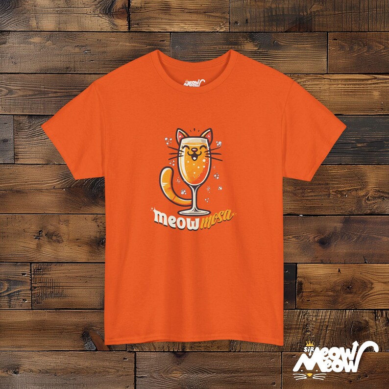Meowmosa T-Shirt: Cat Mimosa Cocktail, Brunch Lover Tee image 3