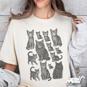 Comfort Colors Vintage Tabby Cat Shirt: Cat Lover Gift image 1