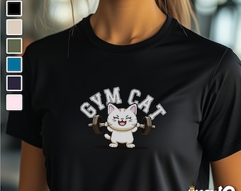 Gym Cat T-Shirt: Workout Feline Tee for Fitness & Cat Lovers