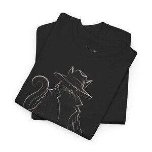 The Hat Cat Gothic T-Shirt, Spooky Halloween Cat Lover Tee image 11
