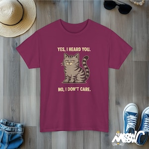 Funny Grumpy Cat T-Shirt: Sarcastic Pink Tabby Tee Berry