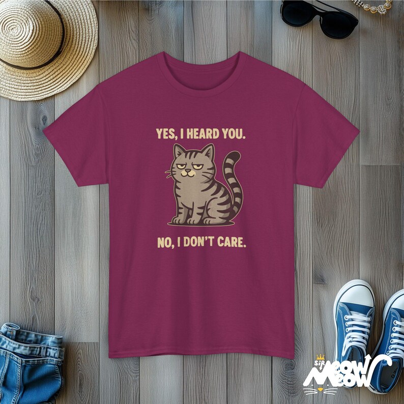 Funny Grumpy Cat T-Shirt: Sarcastic Pink Tabby Tee Berry