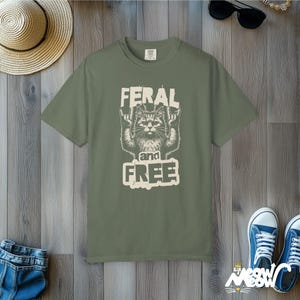 Camiseta de gato salvaje Comfort Colors: divertida camiseta rockera para amantes de los gatos imagen 5