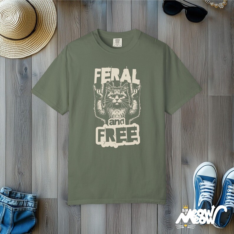 Camiseta de gato salvaje Comfort Colors: divertida camiseta rockera para amantes de los gatos imagen 5