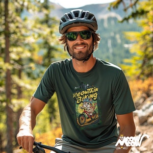 Meowtain Biking T-Shirt: Fun Cat Graphic Tee for Outdoor Lovers image 2
