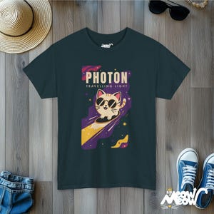 Space Cat T-Shirt, Fun Galaxy Kitty Tee Midnight