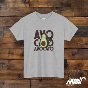 Avocato Cat T-Shirt, Funny Avocado Pun Tee, Gift for Cat Lovers Sport Grey