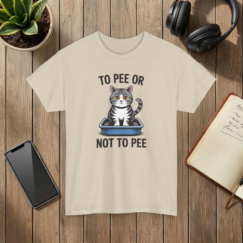Funny Cat T-Shirt: Or Not, Kitten Graphic Sand