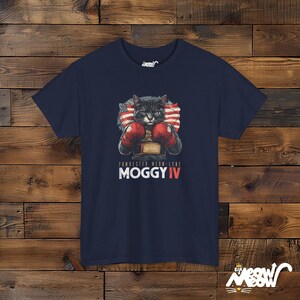Camiseta divertida de gato boxeador: camiseta parodia de Moggy IV Navy