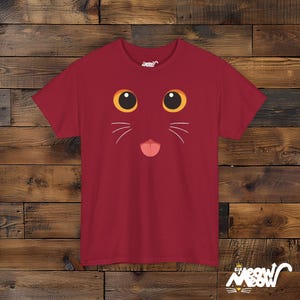Kawaii Cat Face T-Shirt, Unisex Black Cat Costume Tee image 4