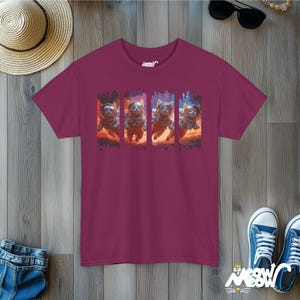 Astronaut Cats T-Shirt: Space Galaxy Kitten Tee Berry
