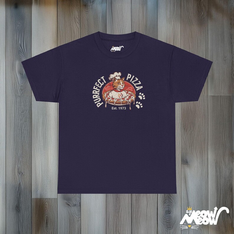 Camiseta Purrfect Pizza Cat: Camiseta gráfica divertida para amantes da gastronomia Blackberry