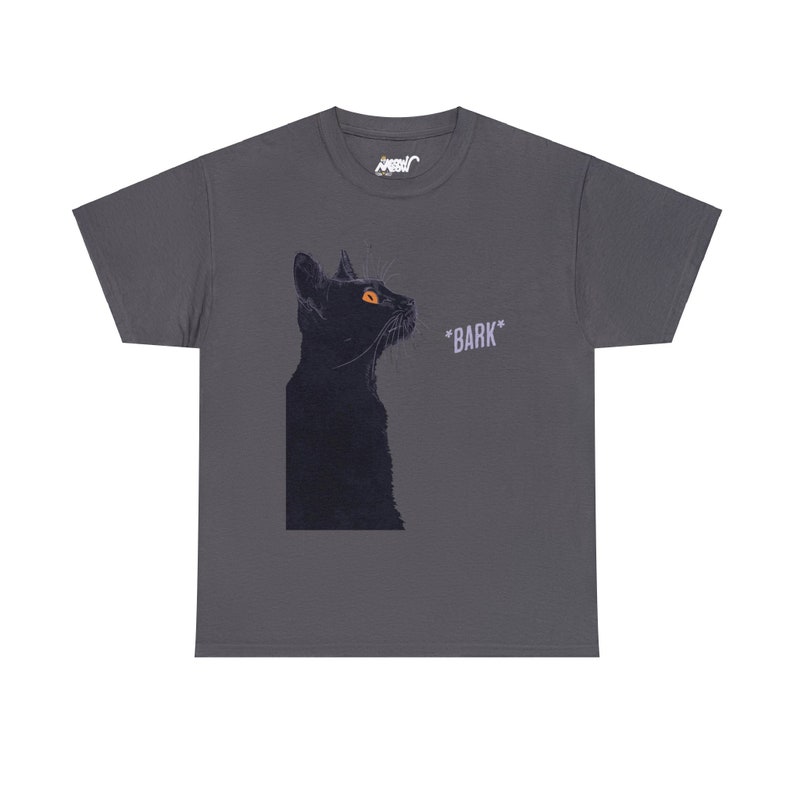 Funny Barking Cat T-Shirt: Quirky Cat Lover Gift Charcoal