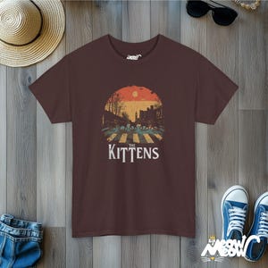 The Kittens Cat Band T-Shirt: Funny Beatles Parody Tee Russet
