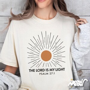 Comfort Colors Christian Shirt, The Lord is My Light Tee, Psalm 27:1 Bible Verse Shirt, Christian Gift