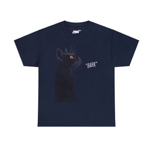 Funny Barking Cat T-Shirt: Quirky Cat Lover Gift Navy