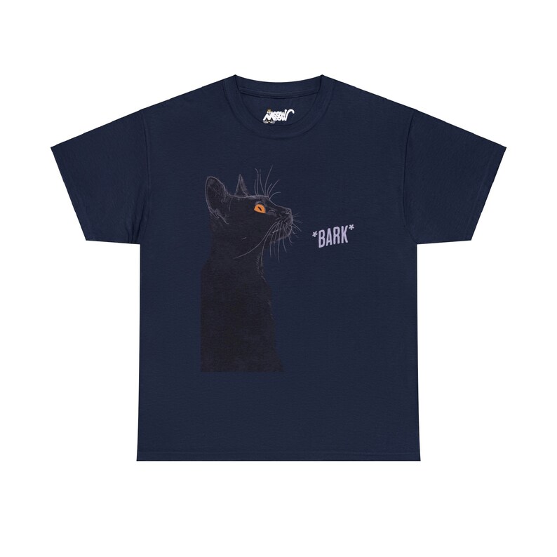 Funny Barking Cat T-Shirt: Quirky Cat Lover Gift Navy