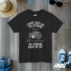 Funny Cat Lover Tee: Sarcastic Cat Mom Graphic Shirt Black