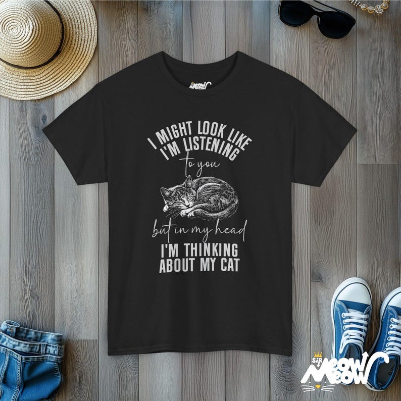 Funny Cat Lover Tee: Sarcastic Cat Mom Graphic Shirt Black