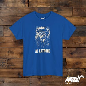 Al Catpone T-Shirt: Lustiges Gangster Katzen Grafik T-Shirt Royal