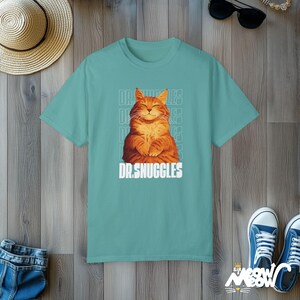 Custom Anime Cat T-Shirt: Personalized Pet Portrait, Comfort Colors Tee Seafoam