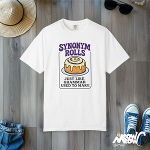 Camiseta de profesor con sinónimos: divertida camiseta con juegos de palabras gramaticales y colores cómodos White