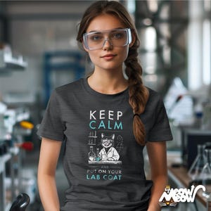 Shirt kattenwetenschapper: grappig T-shirt wetenschapsliefhebber Dark Heather