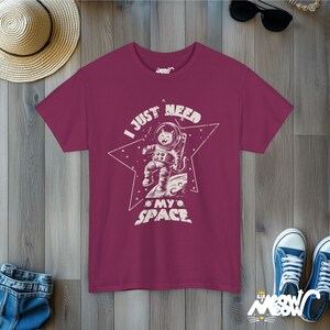 Cat Astronaut T-Shirt: Funny Space Cat Lover Gift Berry