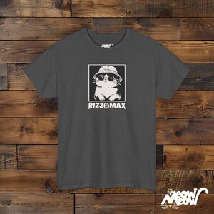Rizz to the Max Cat T-Shirt: Meme Gen Z Slang Tee Dark Heather