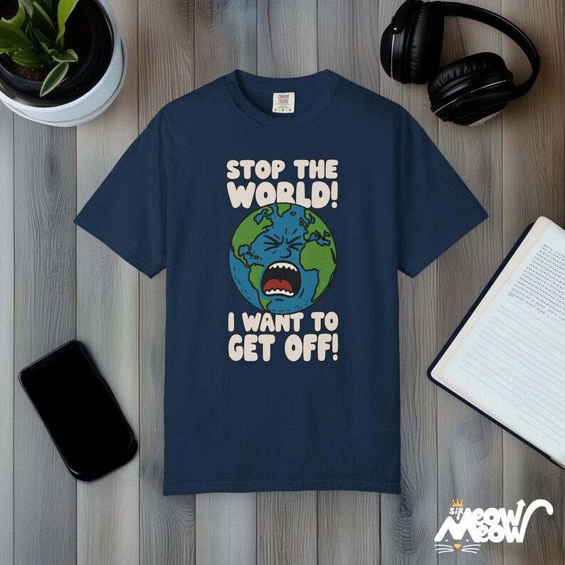 Zabawna koszulka z egzystencjalnym memem: Comfort Colors Graphic Tee True Navy