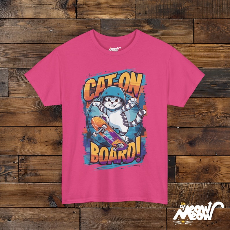 Skateboarding Cat Graphic T-Shirt: Fun Gift for Skaters image 4