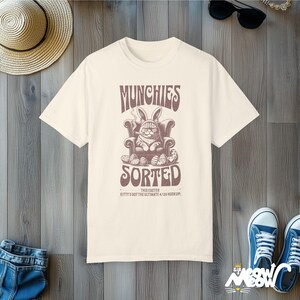 Funny Easter Cat T-Shirt, 420 Munchies, Unisex Graphic Tee Ivory