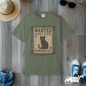 Schrödinger's Cat Comfort Colors Shirt: Funny Science Tee Moss