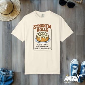 Camiseta de profesor con sinónimos: divertida camiseta con juegos de palabras gramaticales y colores cómodos Ivory