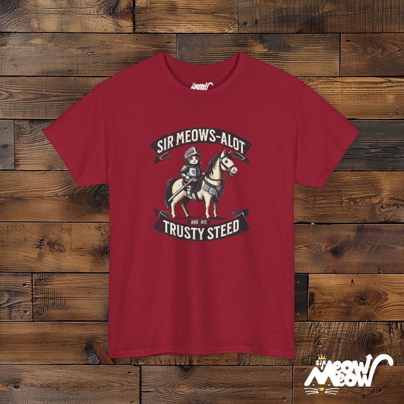 Sir Meows-Alot T-Shirt: Funny Medieval Cat Knight Tee image 10
