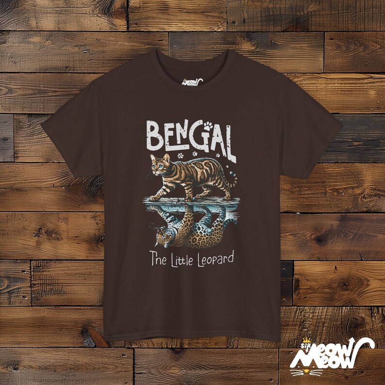 Bengal Tiger Graphic T-Shirt: Wildlife Cotton Tee Dark Chocolate