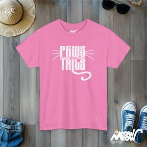 Cat Lover T-Shirt: Paws and Tails Graphic Tee, Feline Fan Gift Azalea