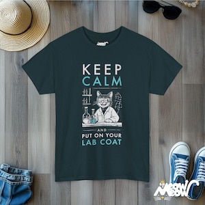 Shirt kattenwetenschapper: grappig T-shirt wetenschapsliefhebber Midnight