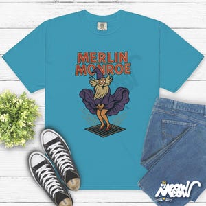 Merlin Monroe Wizard Parody Tee, Comfort Colors 1717 Vintage Unisex Shirt, Funny Magic Movie Gift