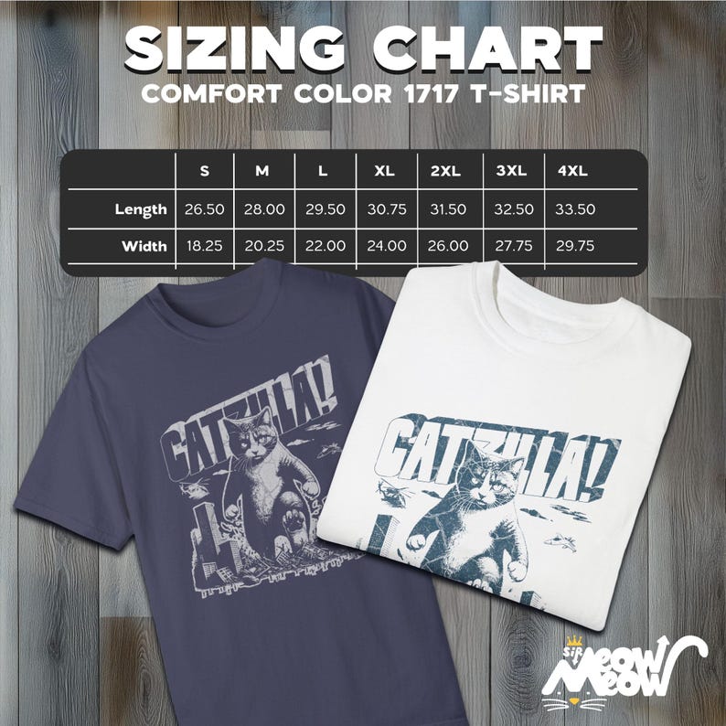 Funny Catzilla Cat T-Shirt: Comfort Colors Unisex Tee image 3