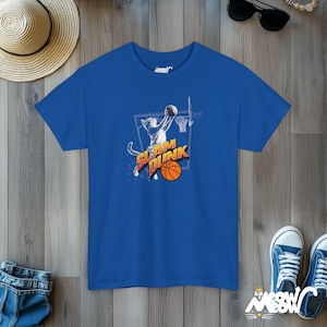Slam Dunk Cat T-Shirt: Basketball Fan Gift Royal